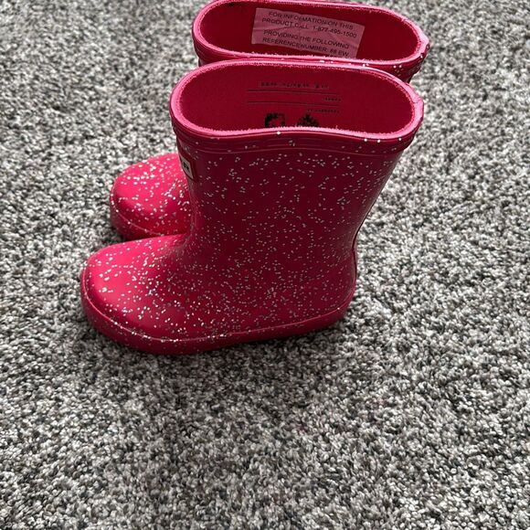 Hunter pink sparkle rain boots size 7 toddler - Picture 1 of 5
